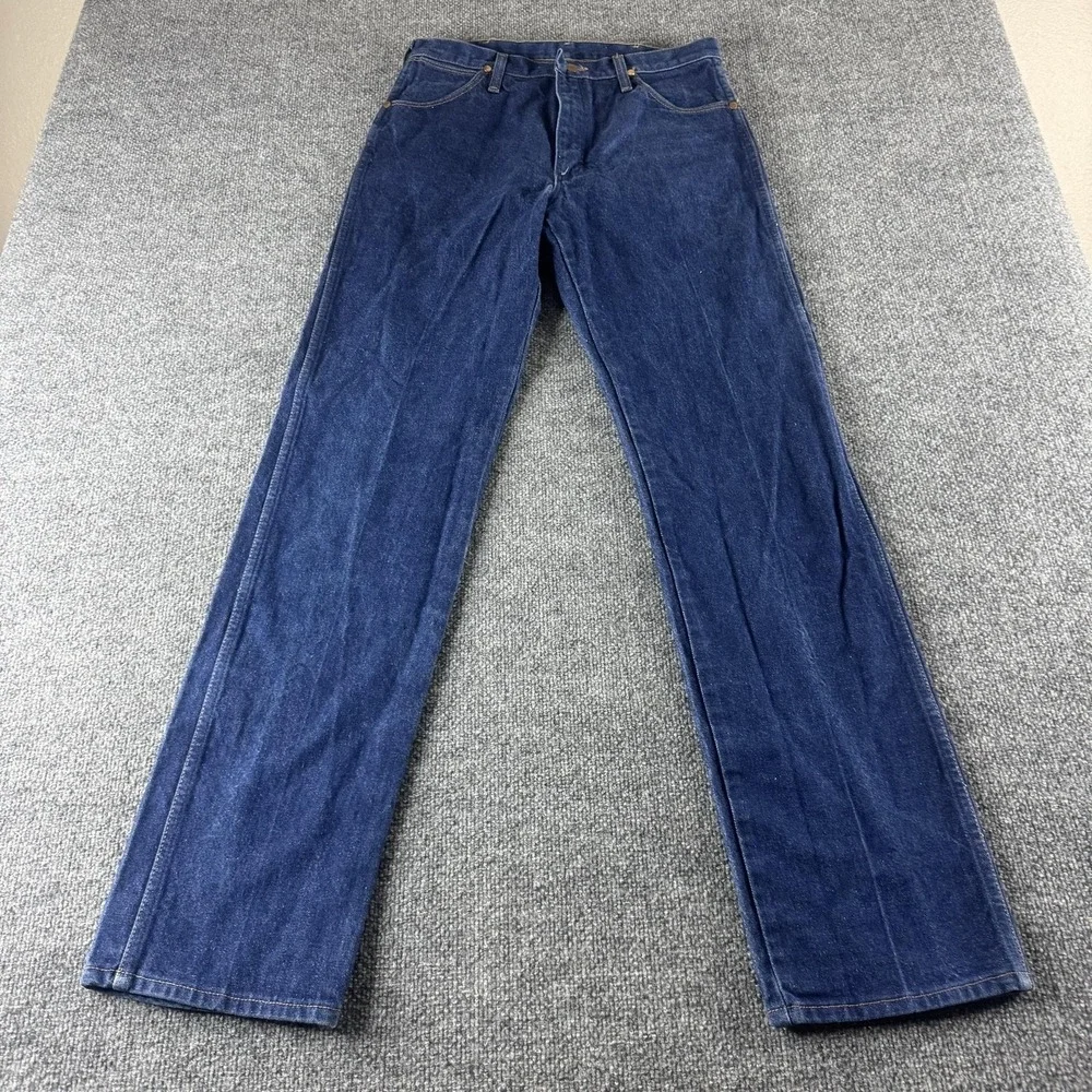 VINTAGE Wrangler 13MWZ Jeans Men 32x34 Blue Regular Straight Dark Wash Denim 70s